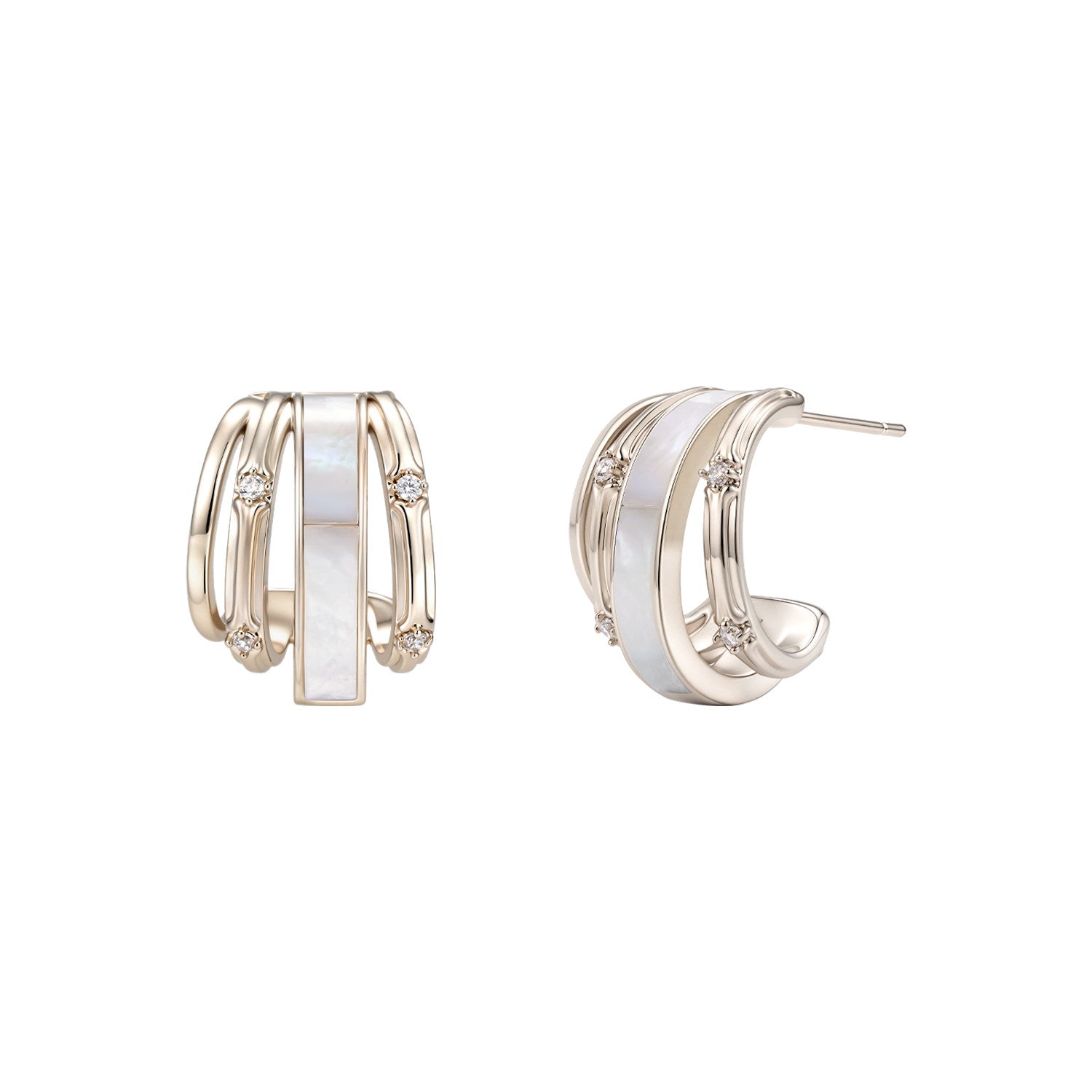 Dear Luma Tidebound Iris Four-Band Hoop Earrings view 1