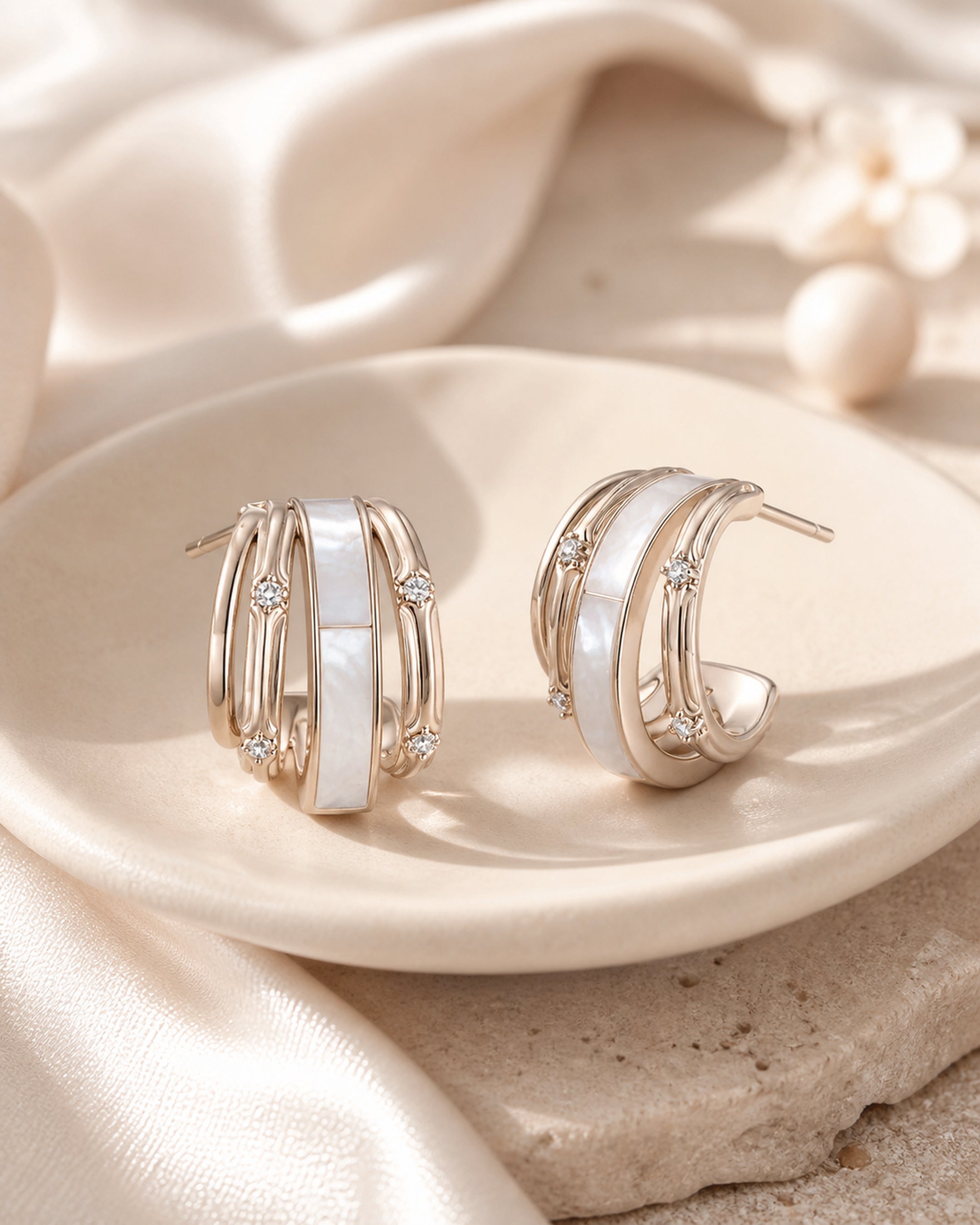 Dear Luma Tidebound Iris Four-Band Hoop Earrings view 2