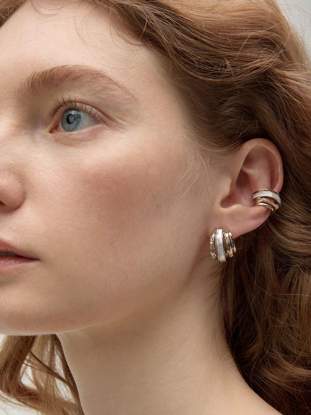 Dear Luma Tidebound Iris Four-Band Hoop Earrings view 4
