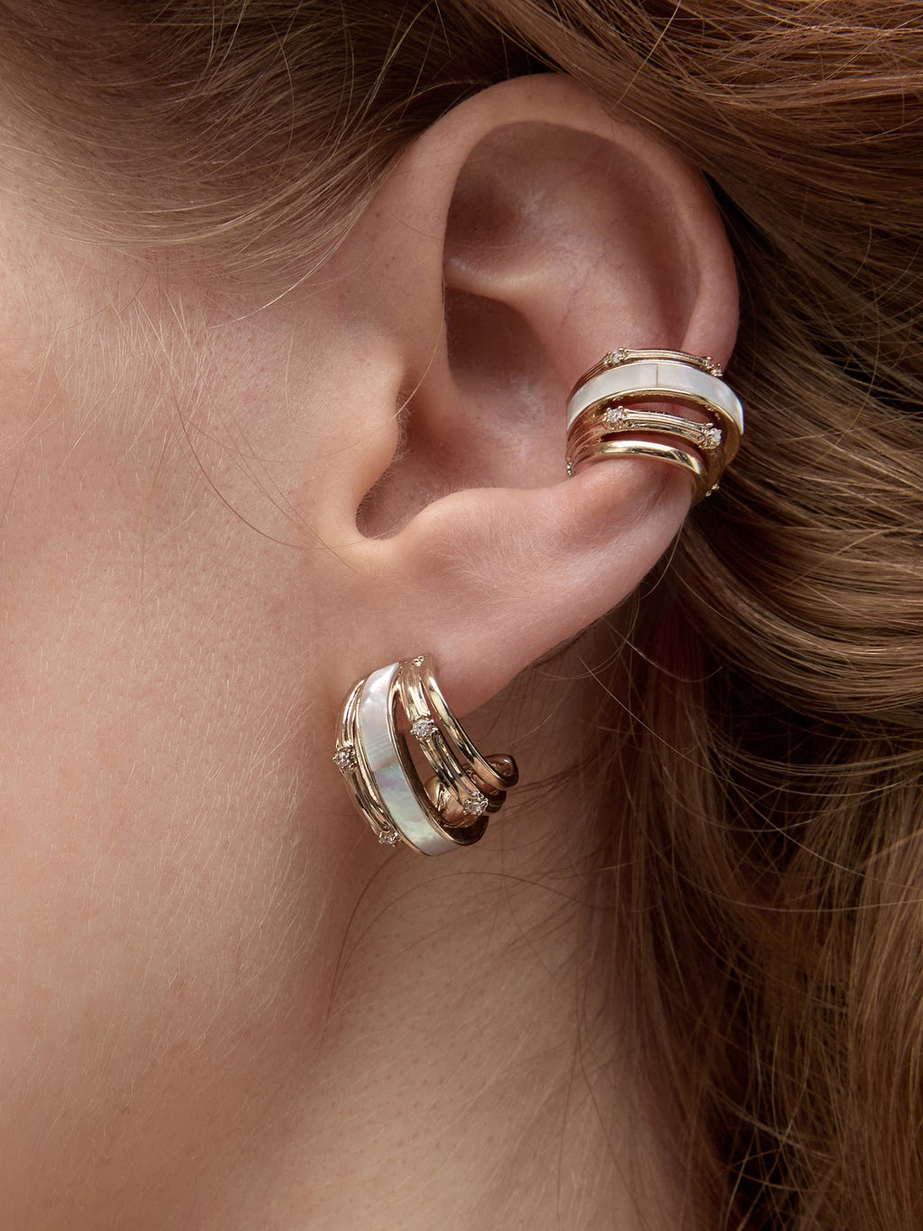 Dear Luma Tidebound Iris Four-Band Hoop Earrings view 6