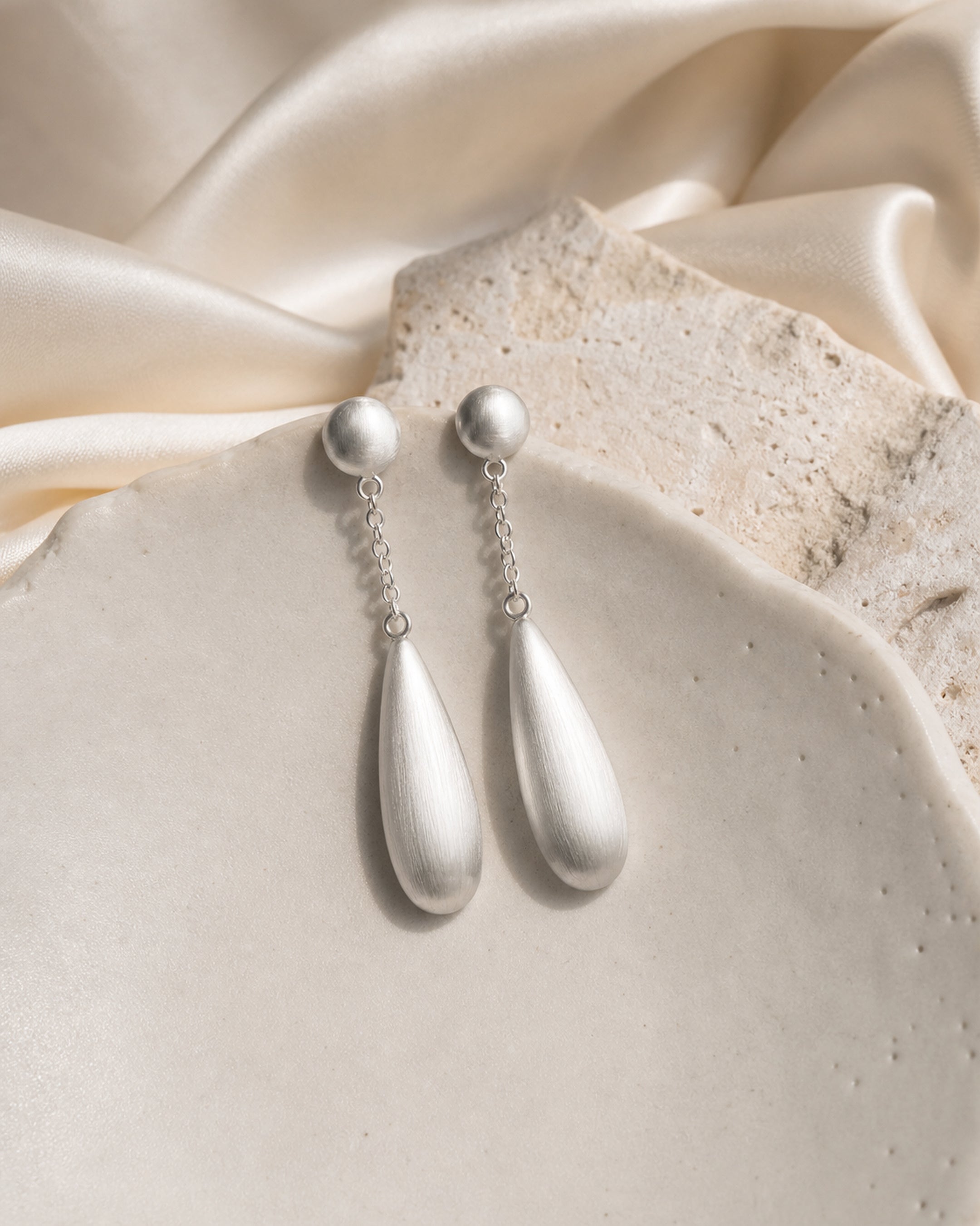 Dear Luma Silver Stillwater Teardrop Earrings view 2