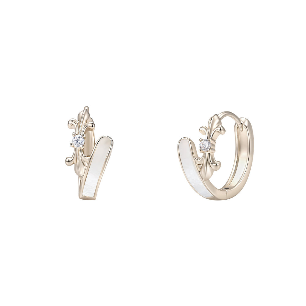 Dear Luma Tidal Iris Mother-of-Pearl Huggie Earrings view 2