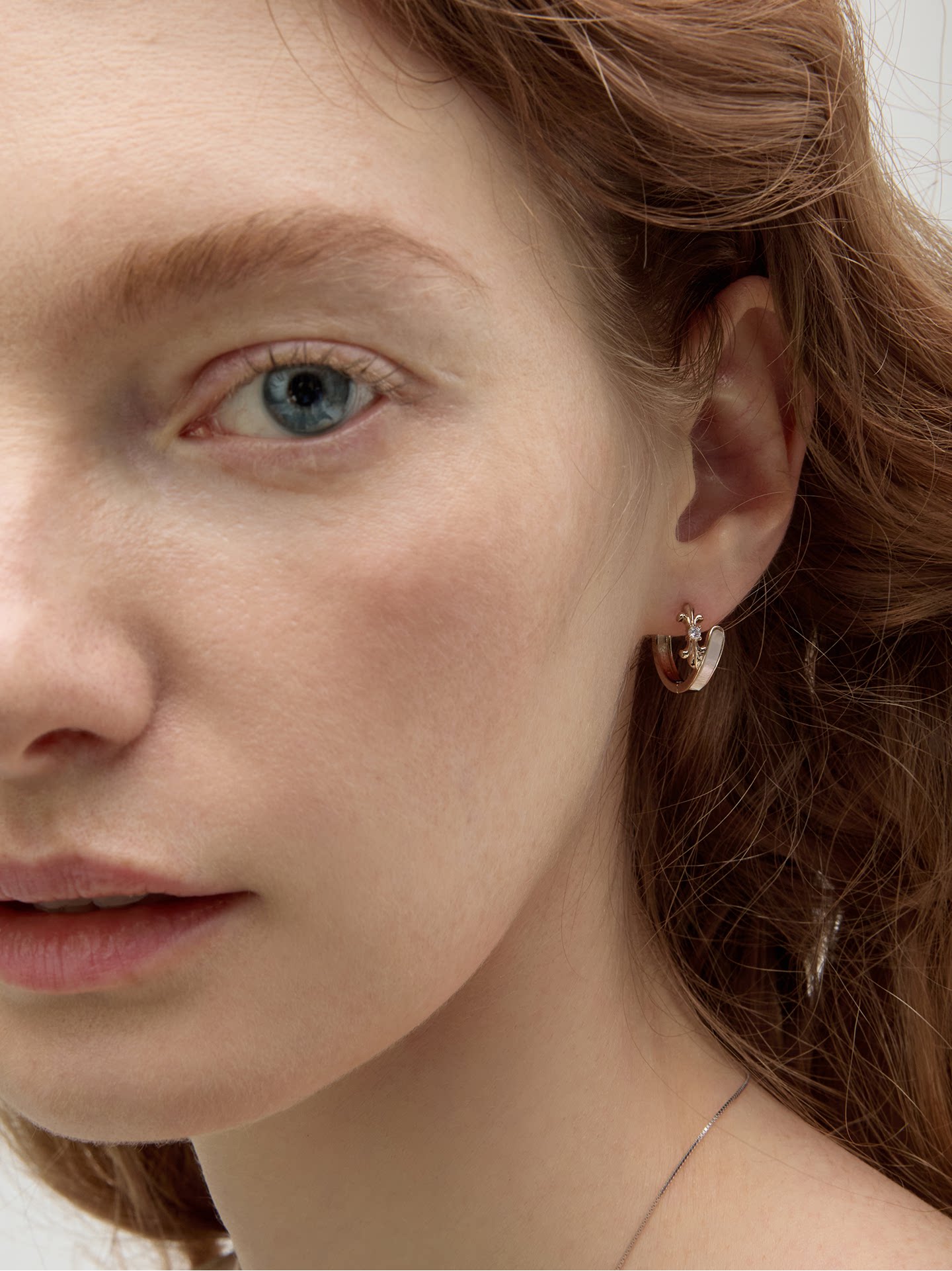 Dear Luma Tidal Iris Mother-of-Pearl Huggie Earrings view 6
