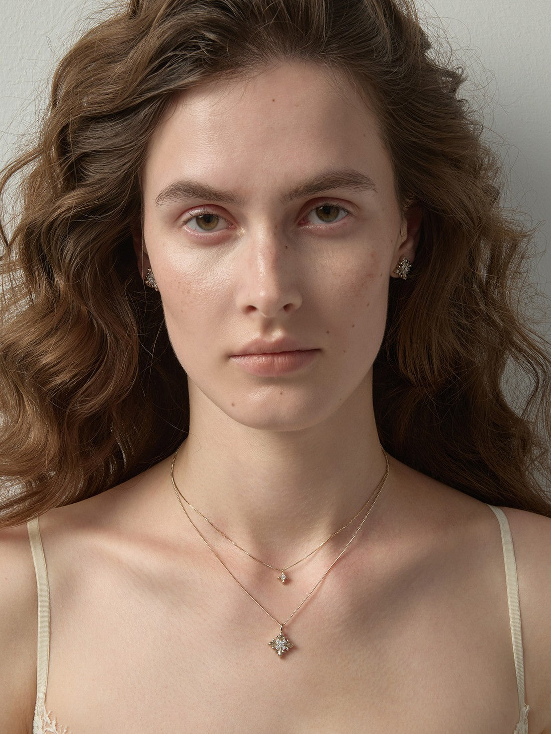 Dear Luma N007 iris double layer necklace front styling