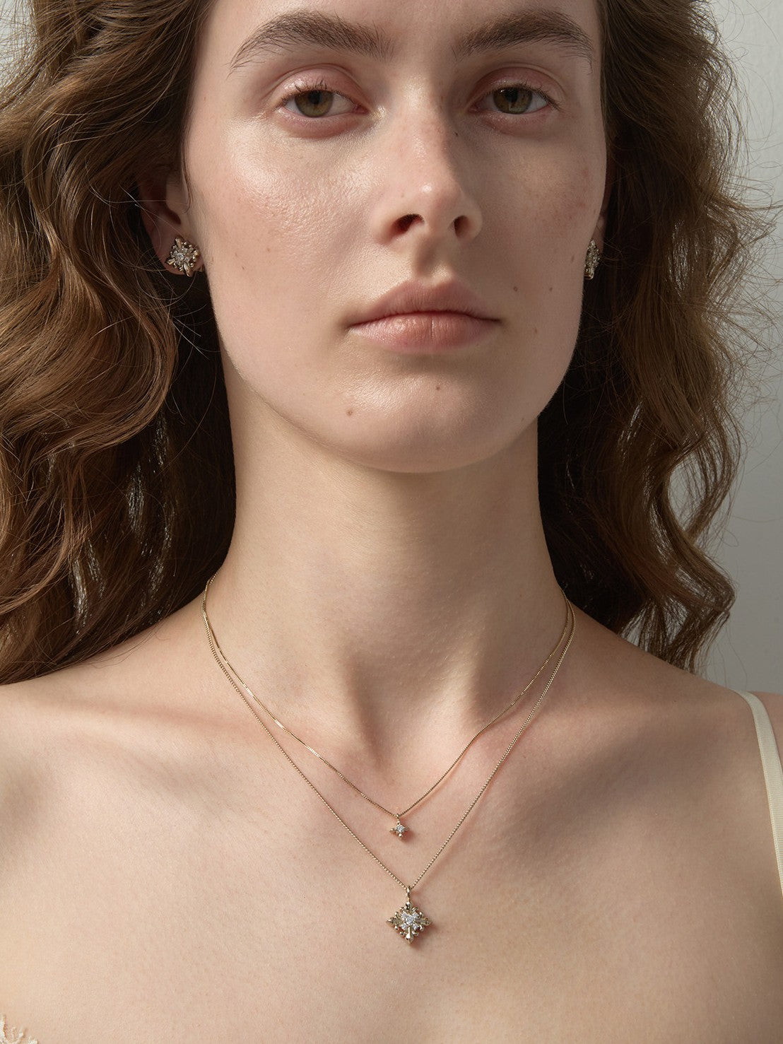 Dear Luma N007 iris double layer necklace lifestyle styling