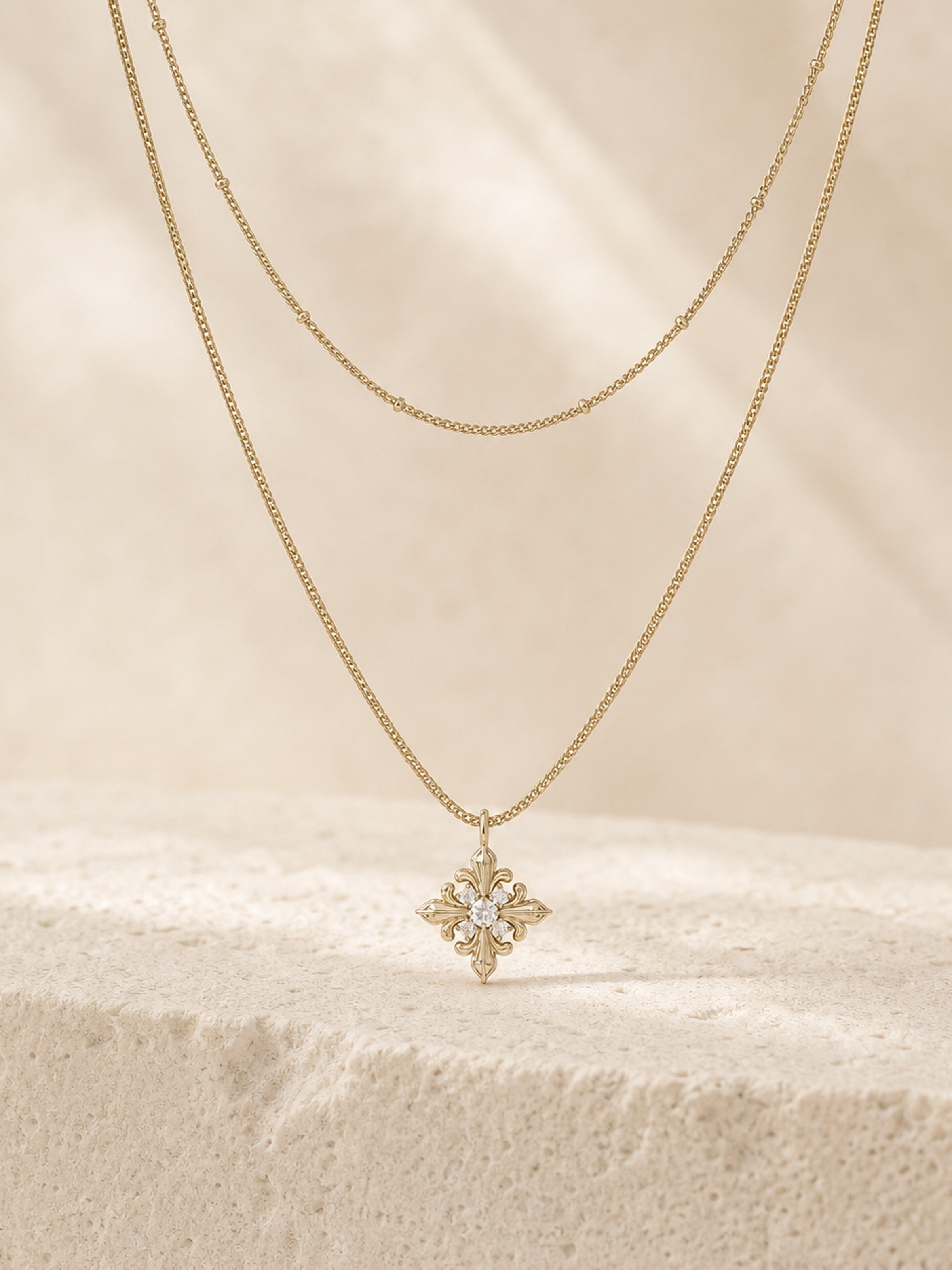 Dear Luma N010 double layer iris chain necklace cover image