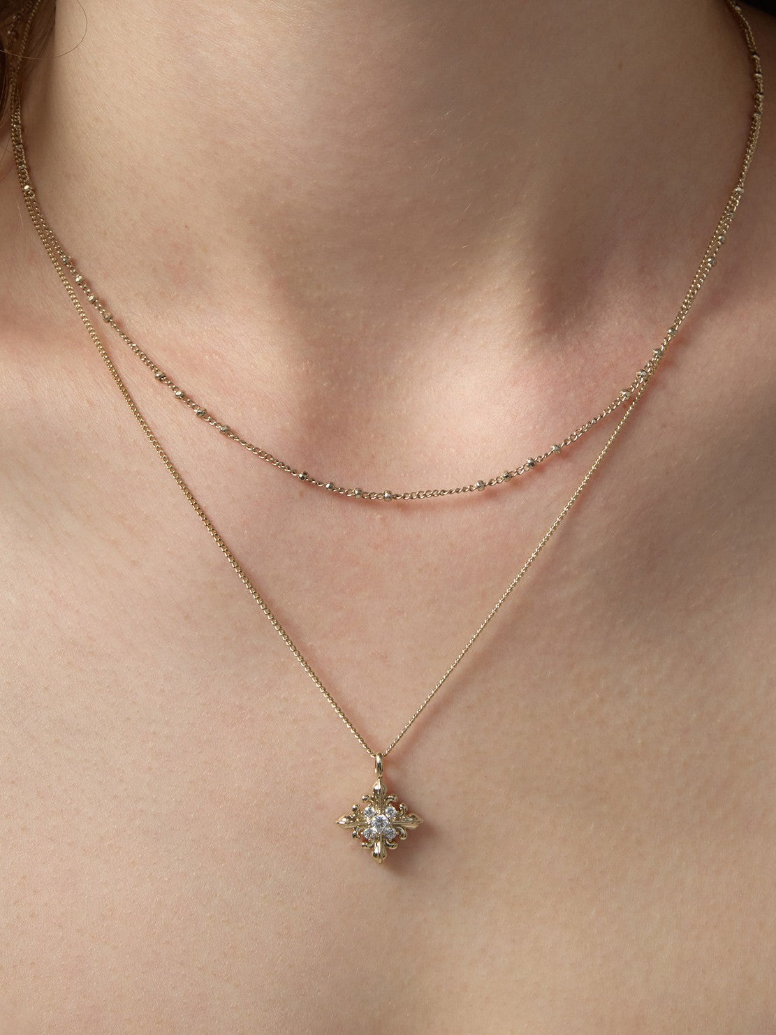 Dear Luma N010 double layer iris chain necklace SKU image