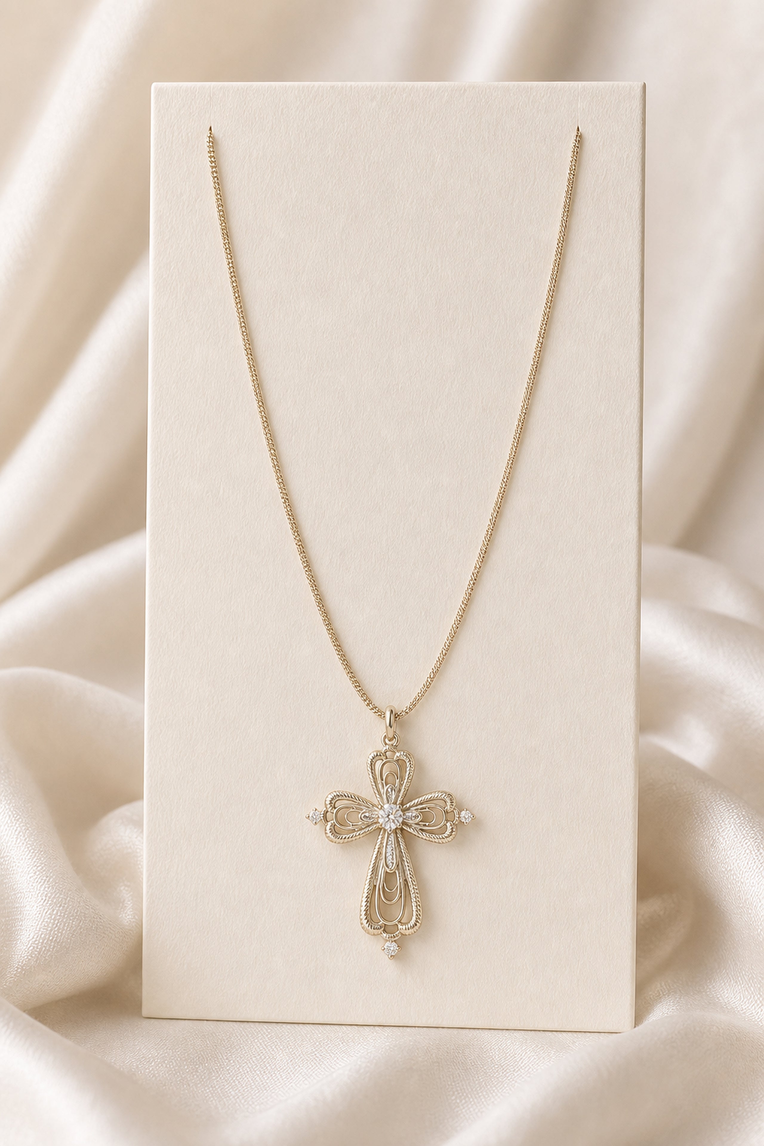 Dear Luma N011 large lace cross long necklace cover image