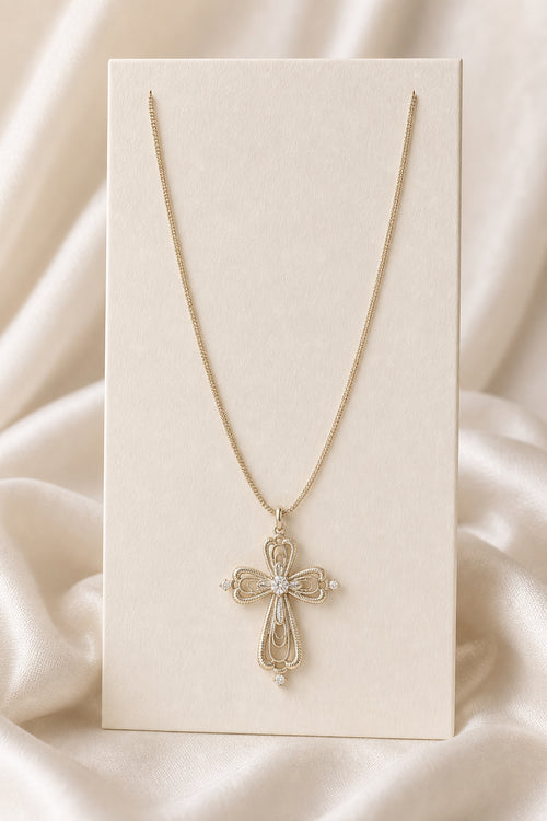 Dear Luma N011 large lace cross long necklace cover image