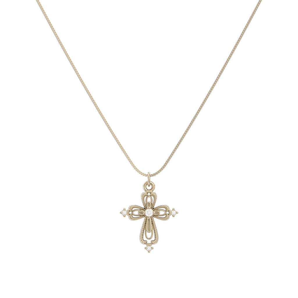 Dear Luma N013 lace cross necklace SKU reference image