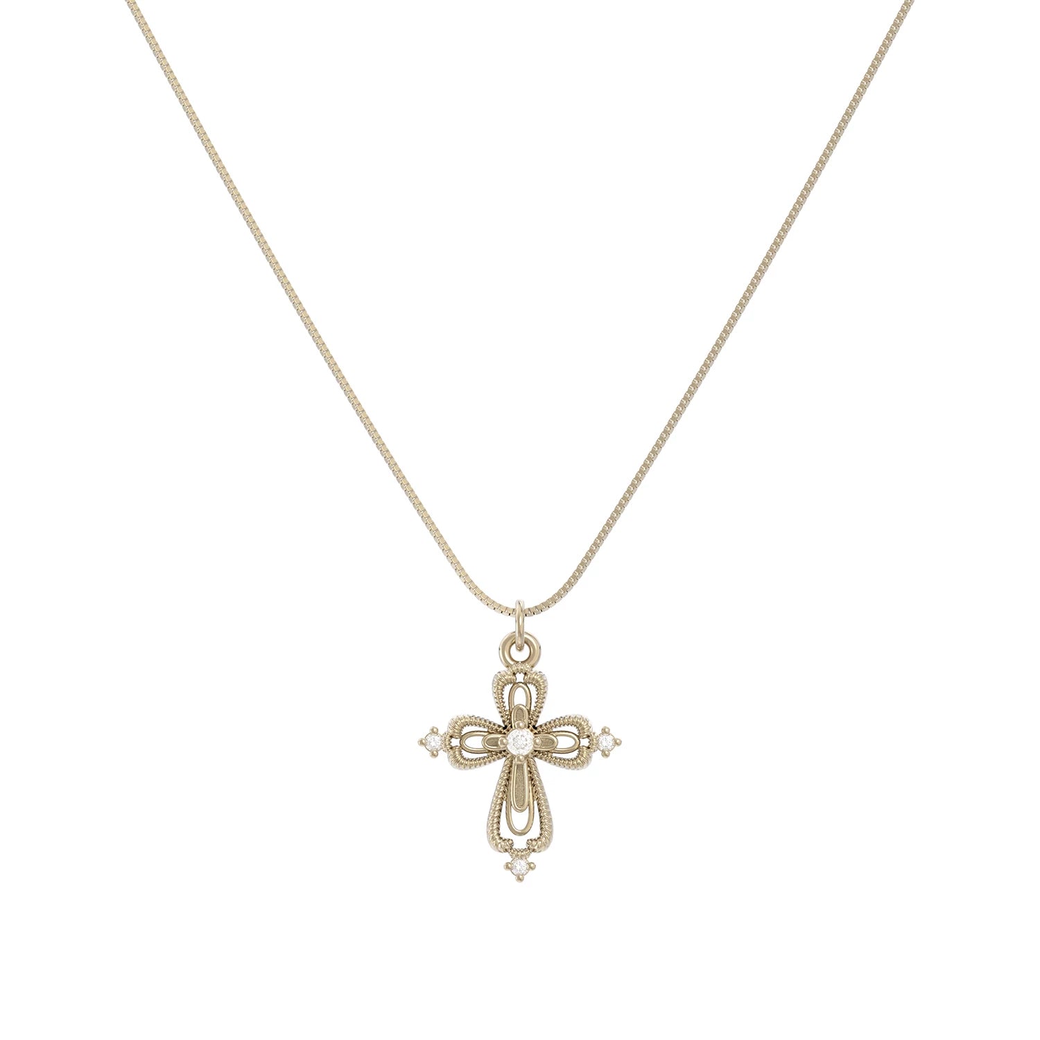 Dear Luma N013 lace cross necklace SKU reference image