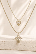 Dear Luma N014 cross and heart double layer necklace cover image