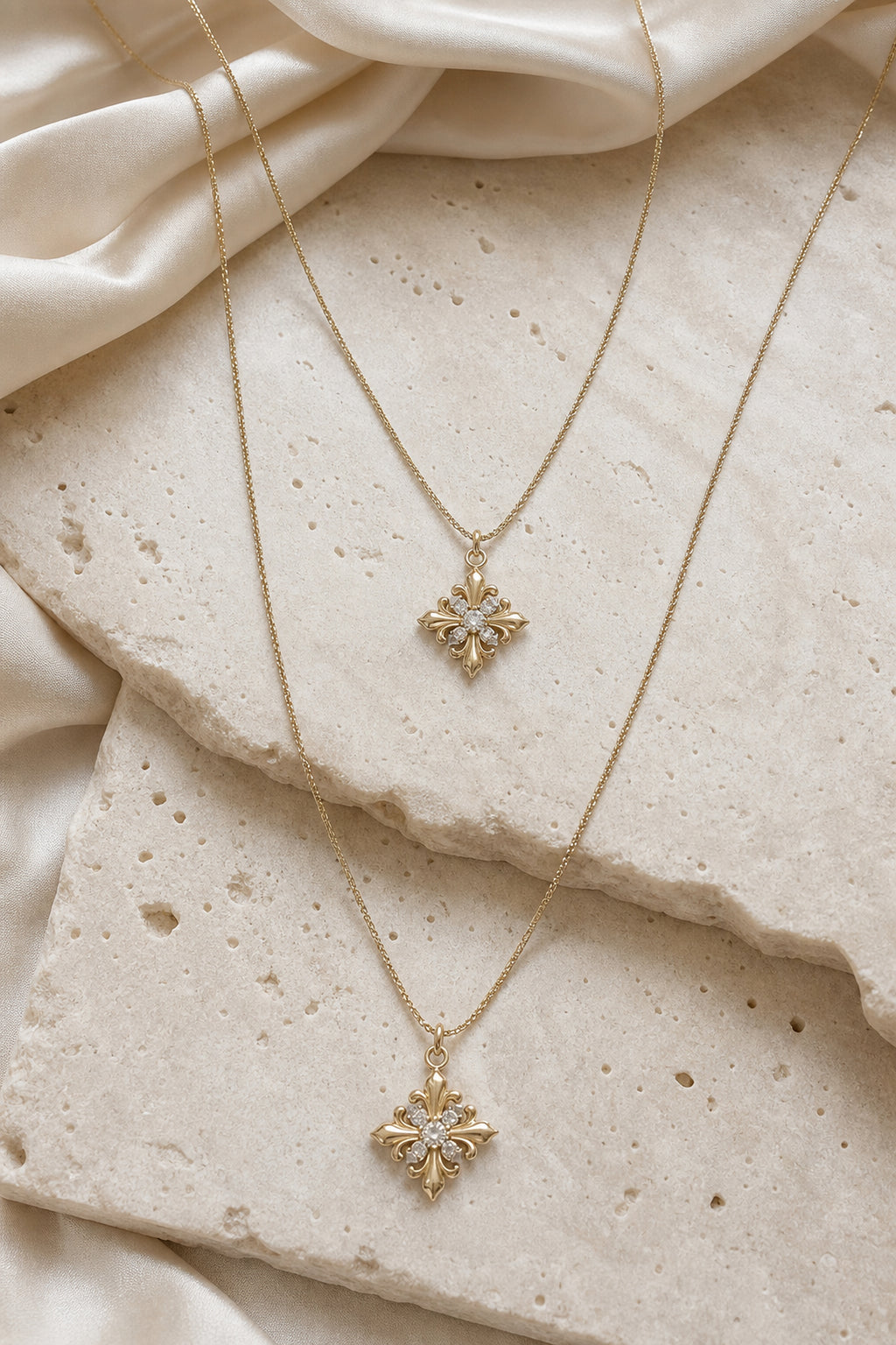 Dear Luma N016 iris plain chain long and short necklace cover