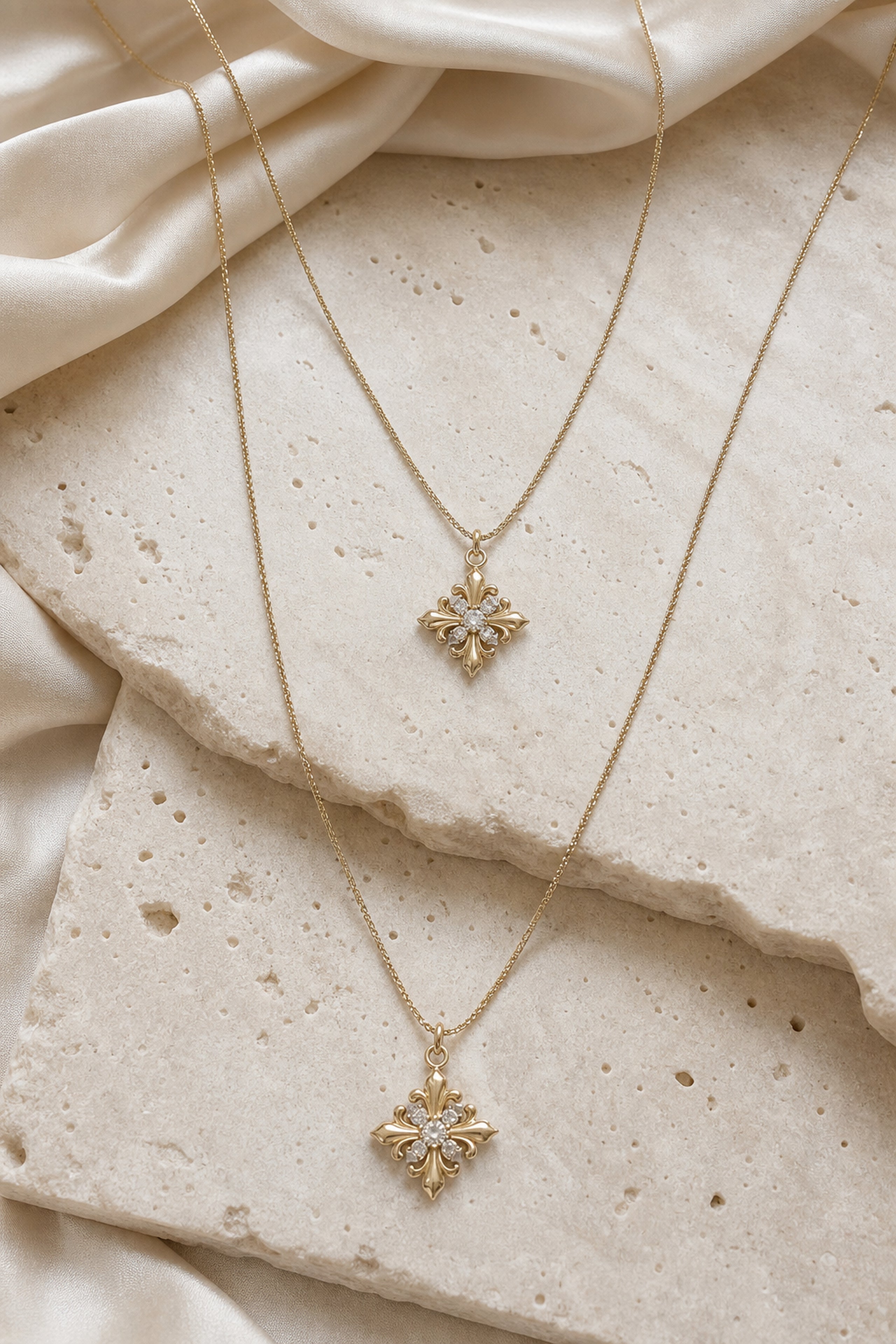 Dear Luma N016 iris plain chain long and short necklace cover
