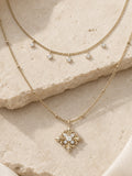 Dear Luma N022 gold iris layered necklace cover