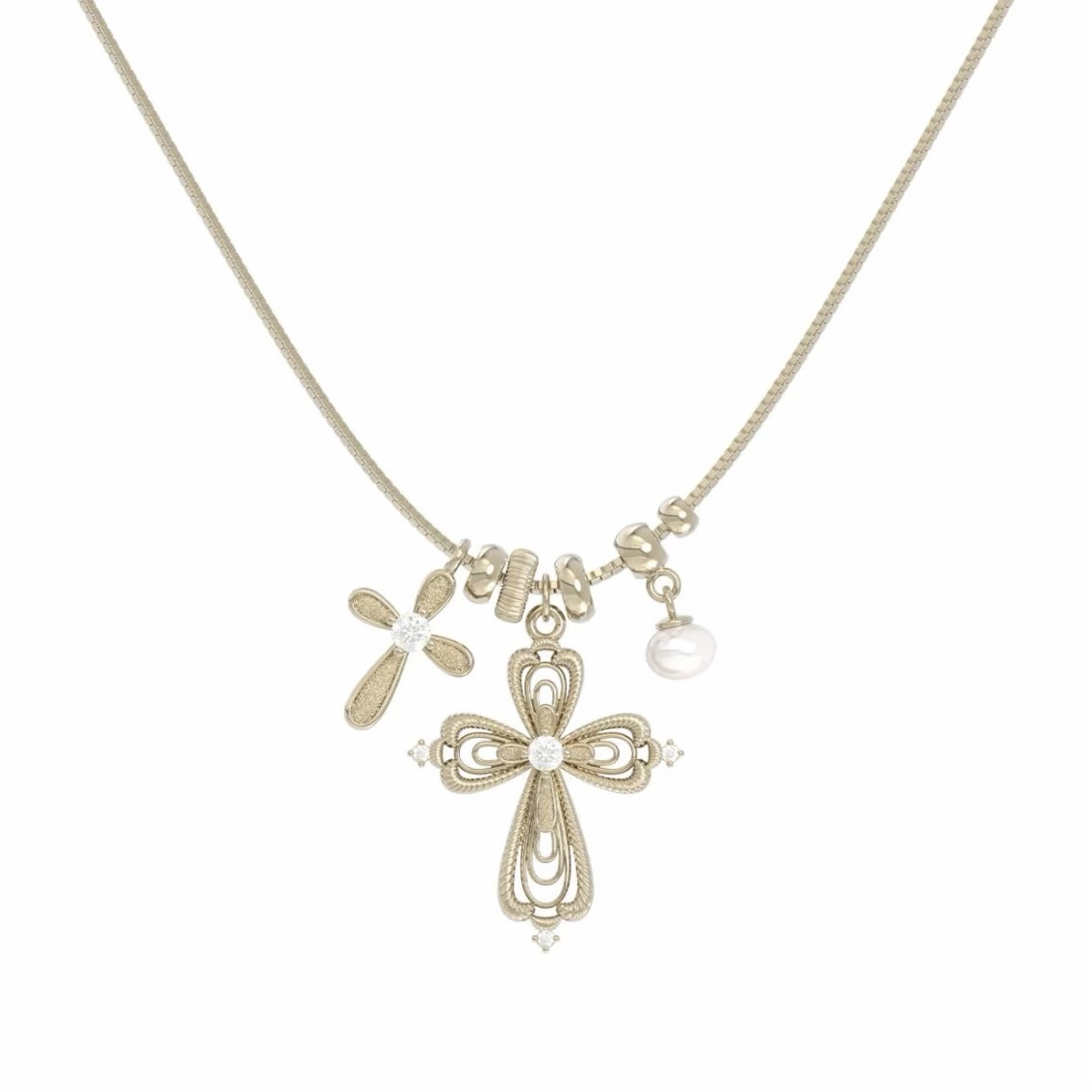 Dear Luma Sunlit Keepsake Cross Charm Necklace view 5