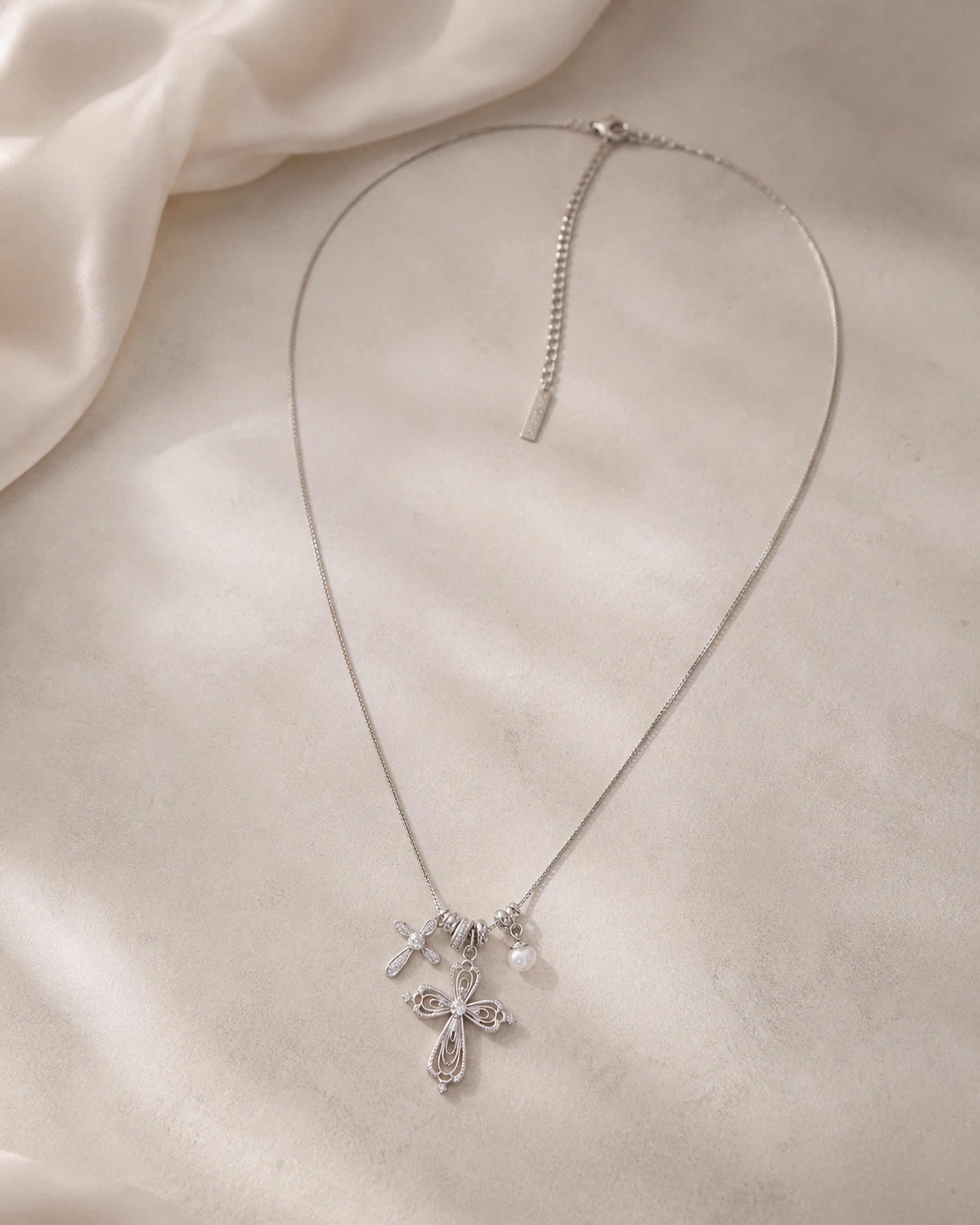 Dear Luma Moonlit Keepsake Cross Charm Necklace view 1