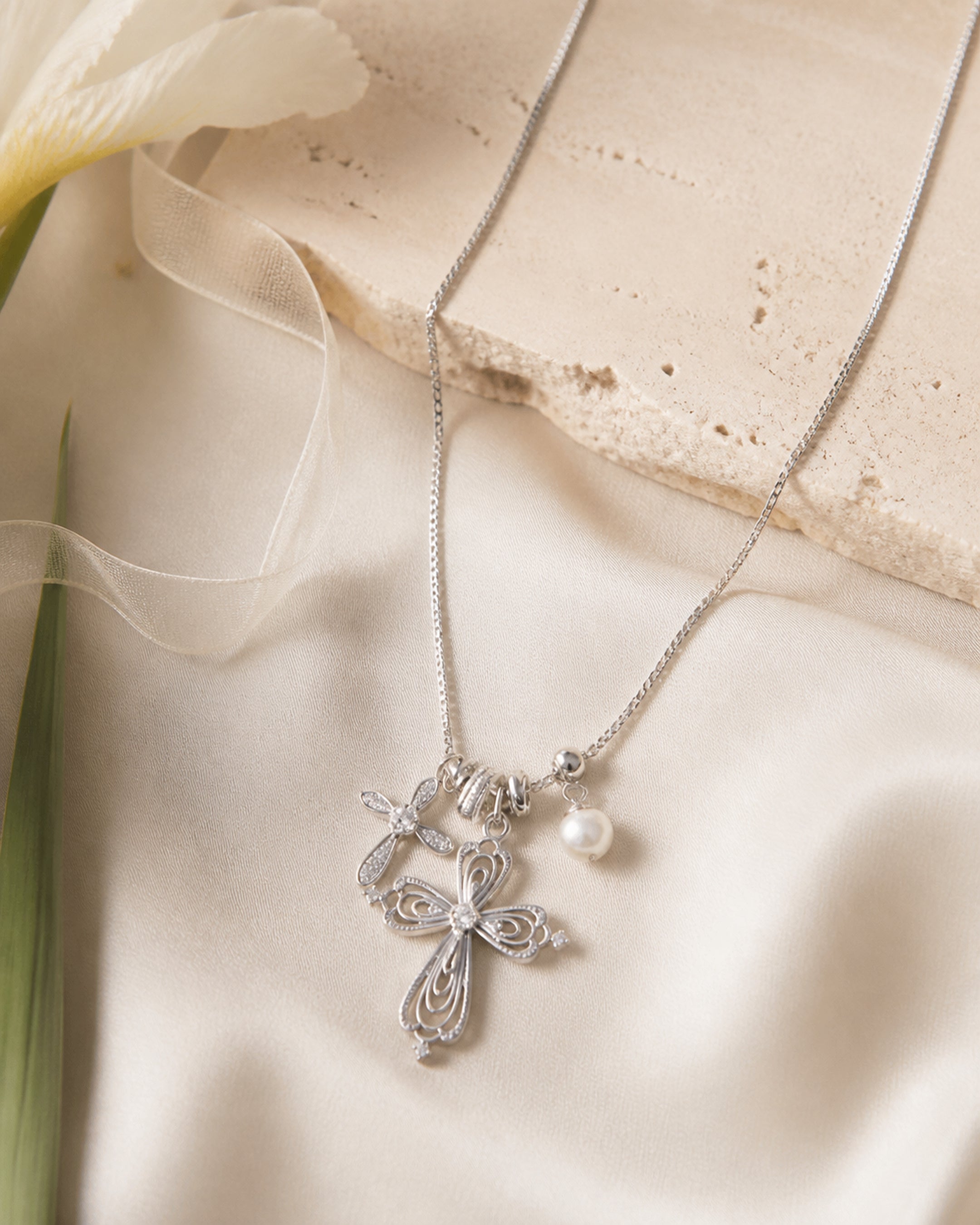 Dear Luma Moonlit Keepsake Cross Charm Necklace view 6