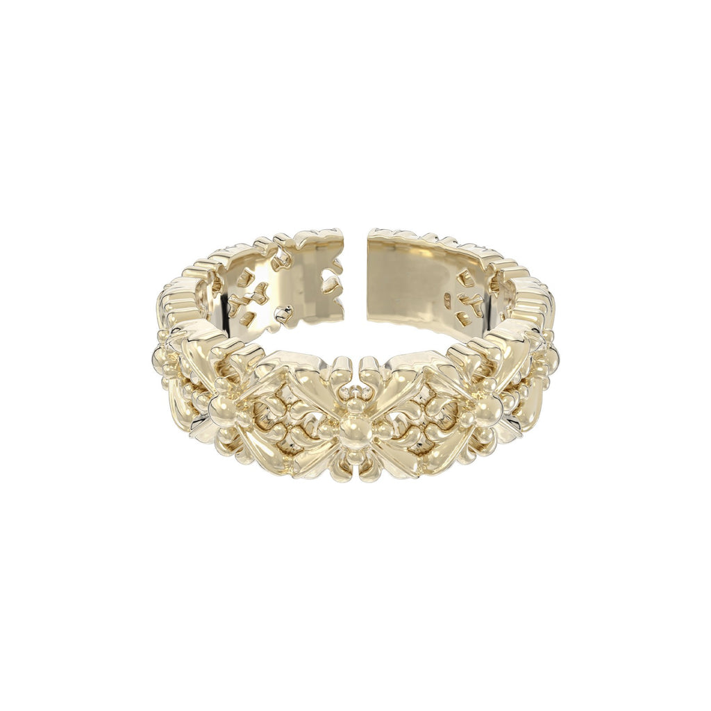 Dear Luma R008 gold narrow iris band ring white background