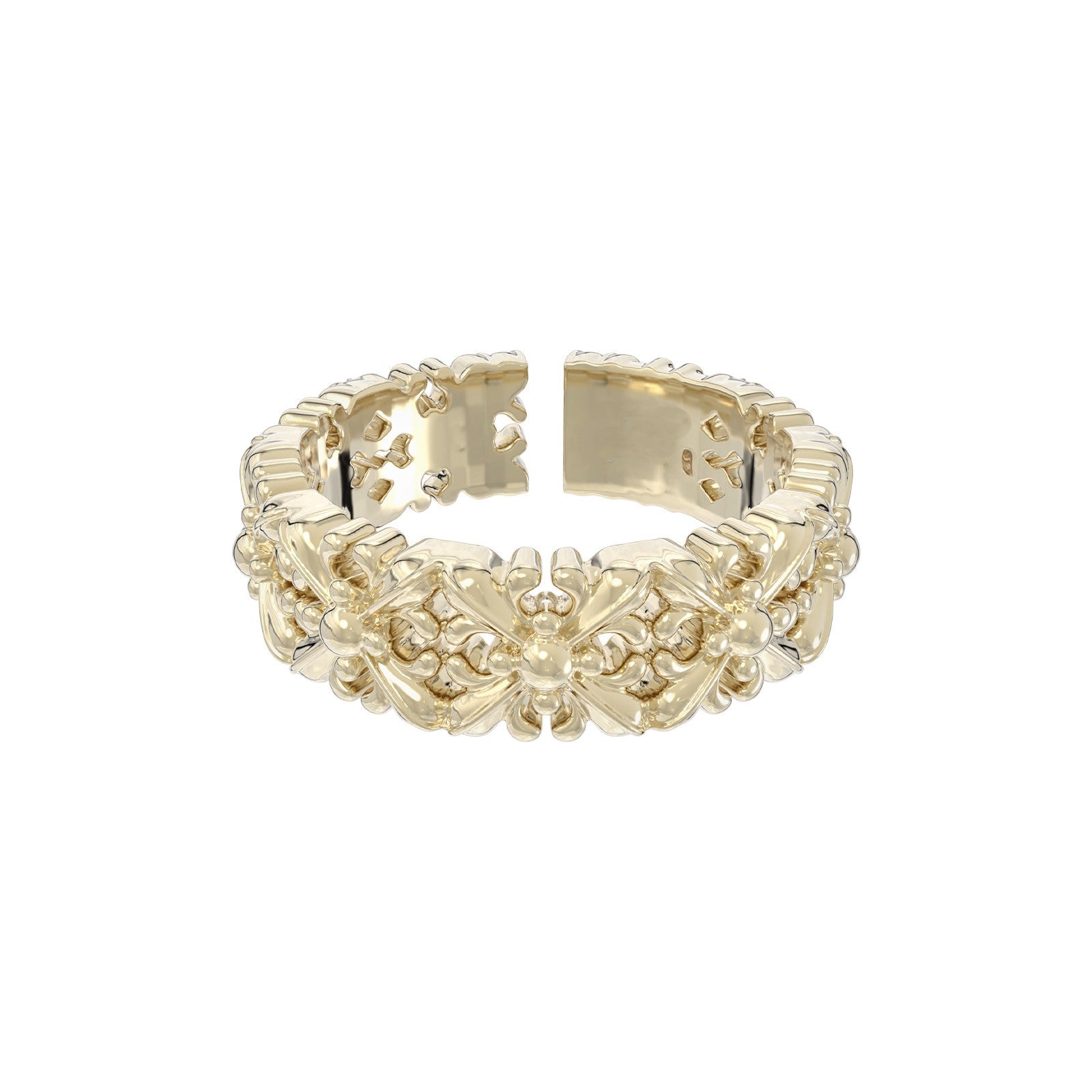 Dear Luma R008 gold narrow iris band ring white background
