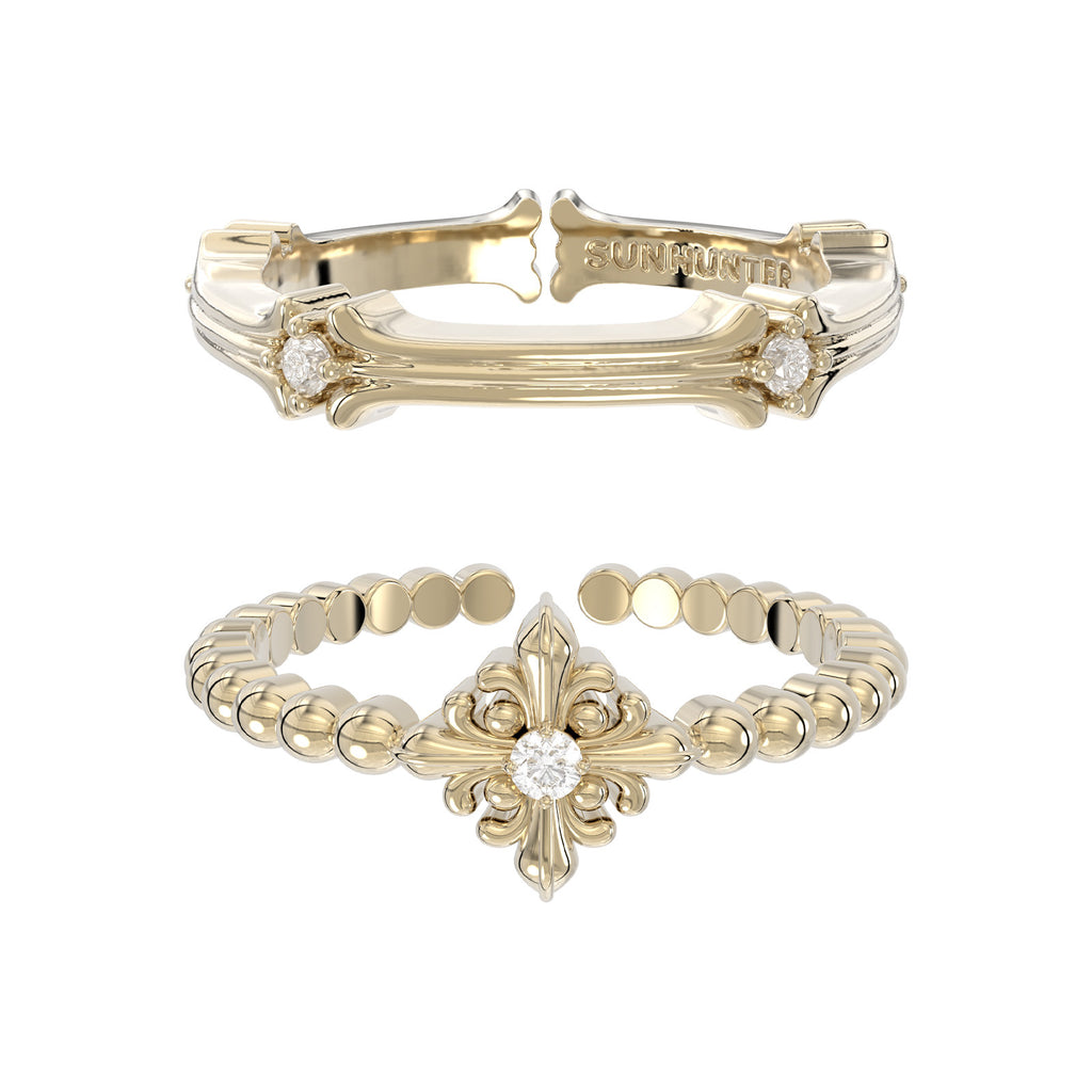 Dear Luma R009 gold iris ring set SKU views