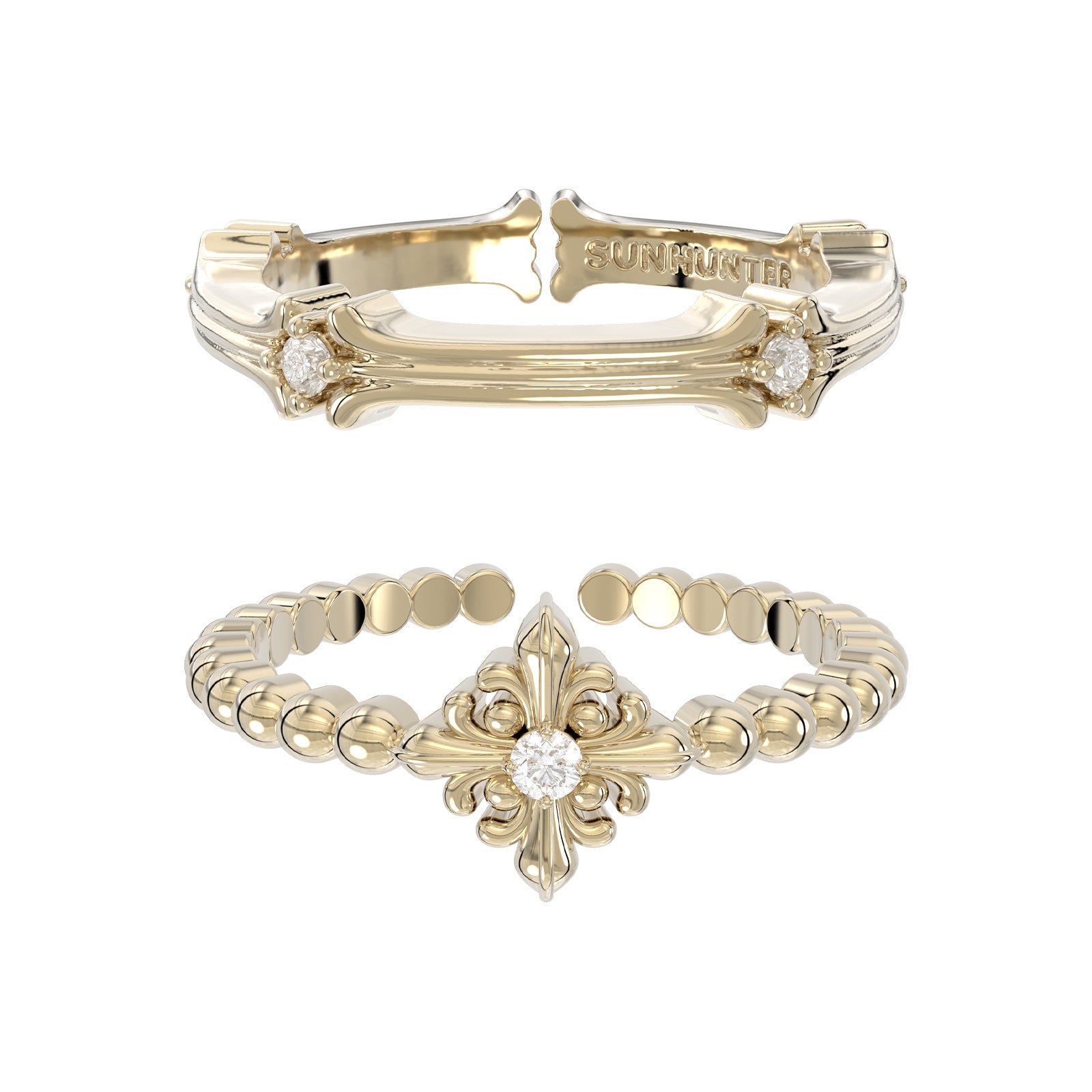 Dear Luma R009 gold iris ring set SKU views