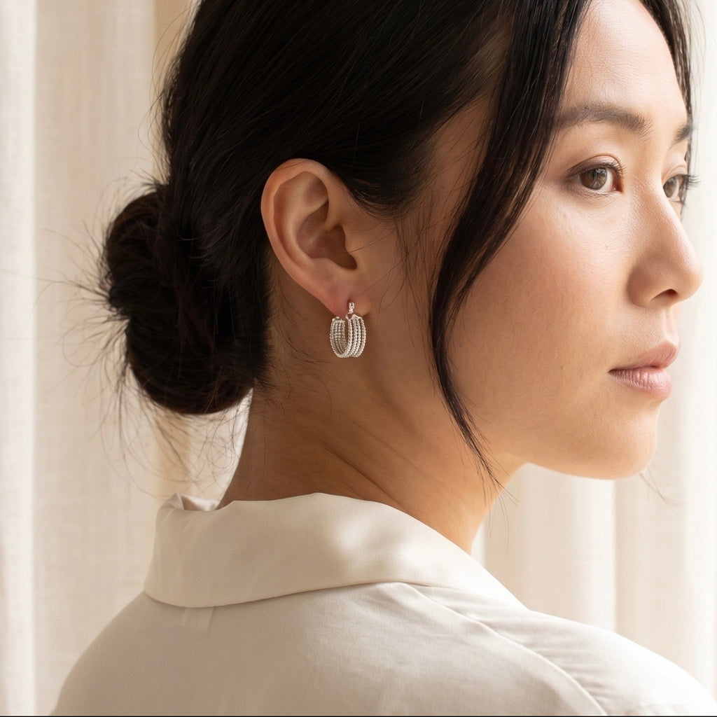 Tidal Thread Hoop Earrings