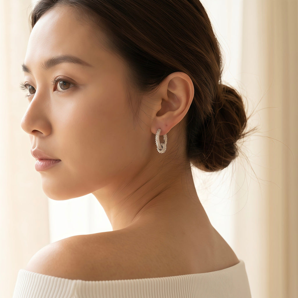 Beaded Orbit Hoop Earrings