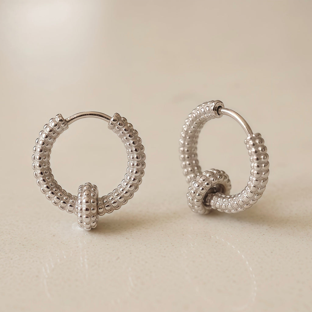 Beaded Orbit Hoop Earrings